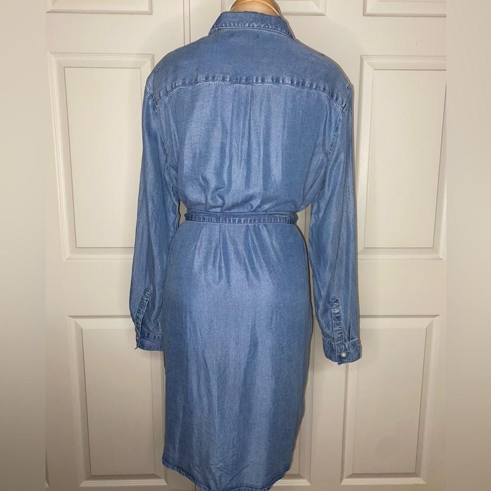 GAP Blue Denim Long Sleeve Jean Dress Size S Y2K Casual - Picture 6 of 7